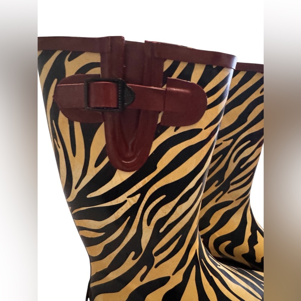 Stone Creek Zebra Print Rain Boots - Picture 2 of 7